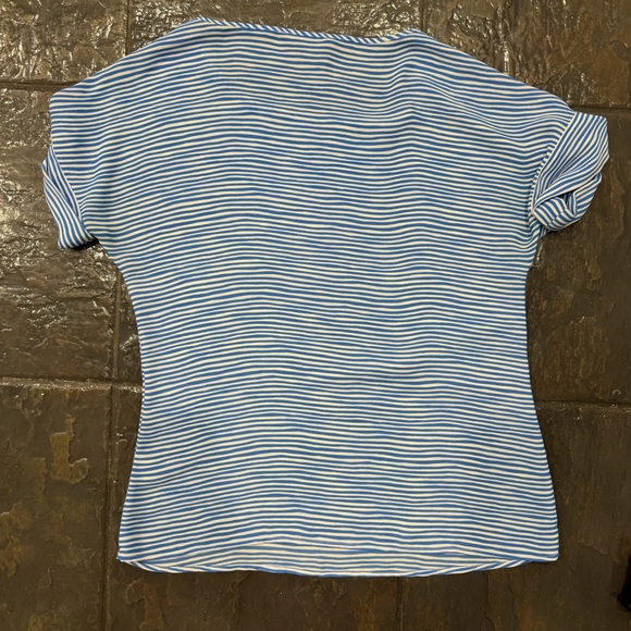 Banana Republic Elegant Blue Striped Short Sleeve Top Blouse Classic Style XS - Picture 8 of 8